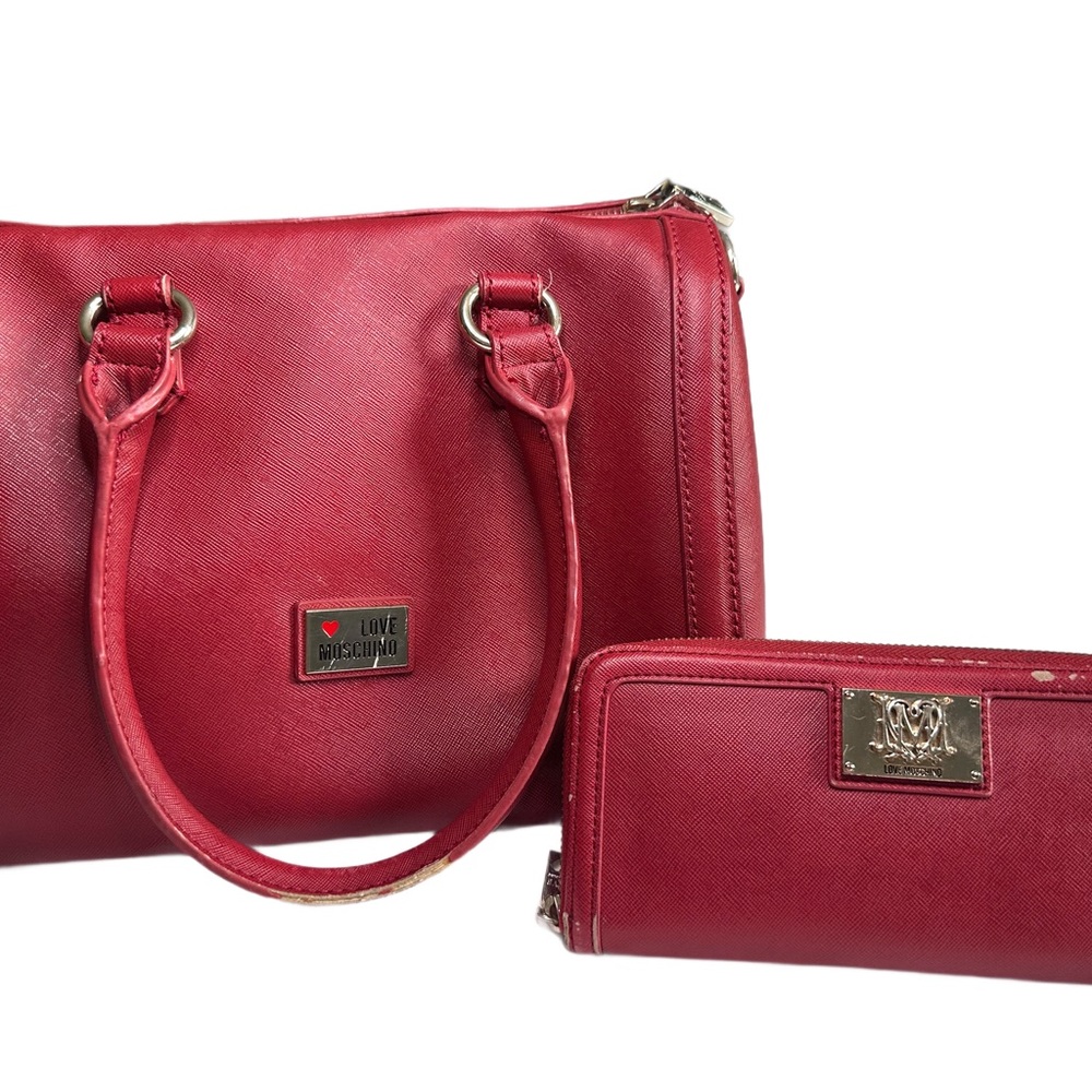Love Moschino Bold Red Satchel and Wallet